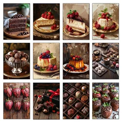 Chocolate Confectionery Dessert Pastry Cheesecake Panna Cotta Poster Print Wall Art Pictures Canvas Painting Room Home Decor