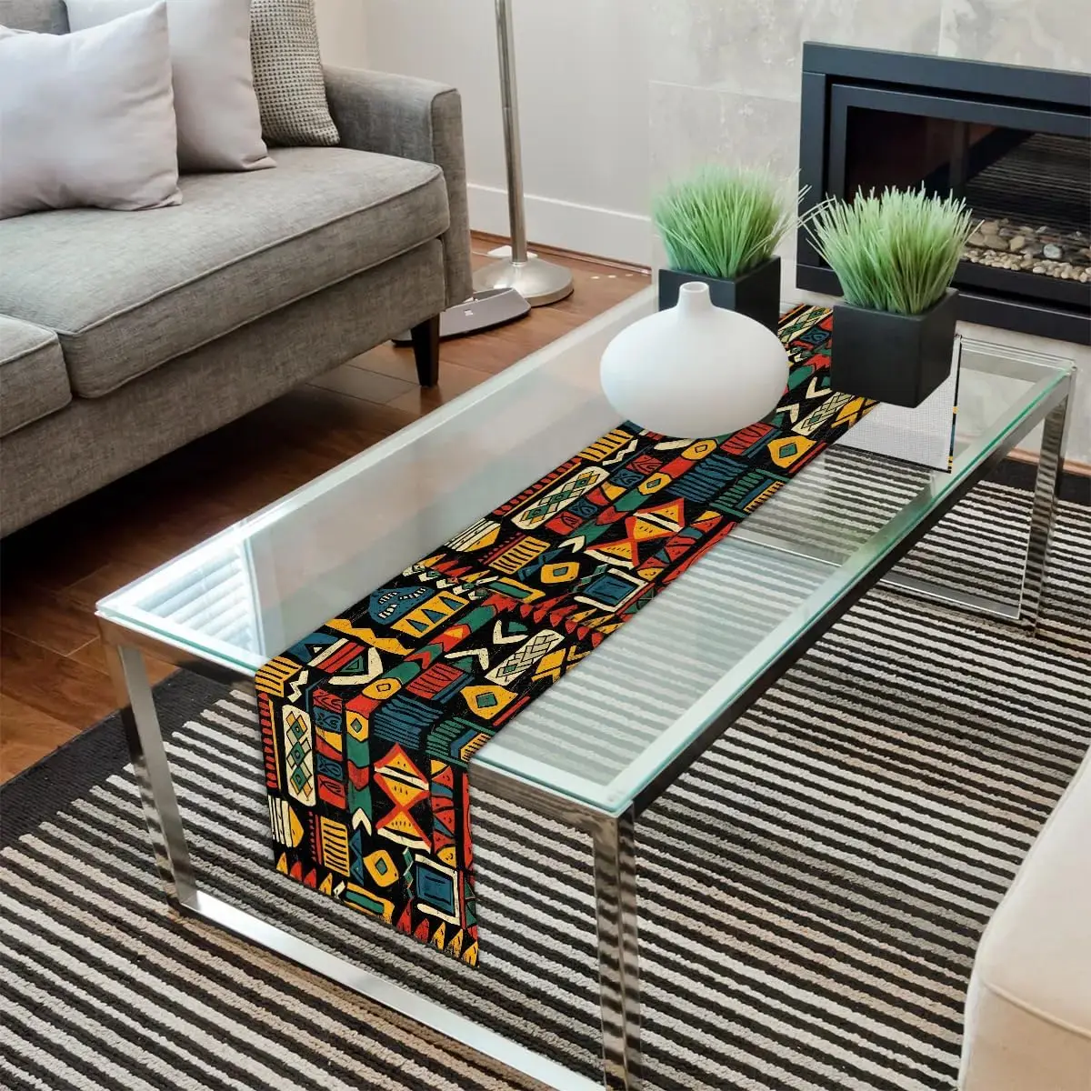 Western Aboriginal Bohemian Aztec Linen Table Runner Washable Reusable Home Holiday Atmosphere Table Runner