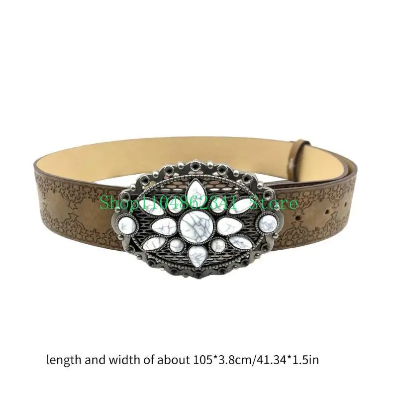 5ASD نقش النمط حزام حزام الأحجار الكريمة حزام الخصر حزام بو واسعة حزام معطف معطف فستان الإناث على نطاق واسع الخصر