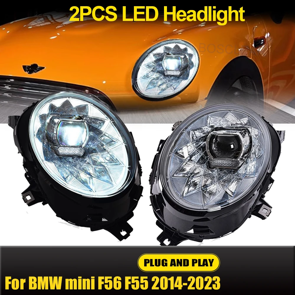 

Автомобильные передние фары для BMW Mini Cooper F56 2014 2015 2016 2017 2018-2023 Светодиодные фары DRL Сигнальные фары в сборе Plug And Play