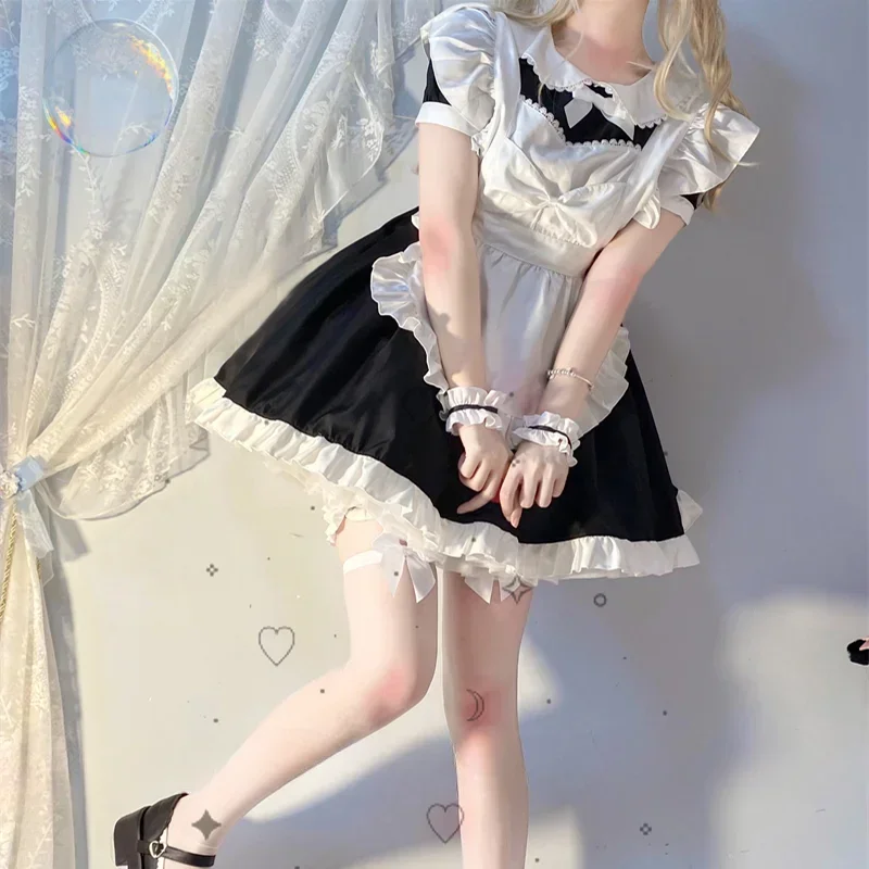 Japonês macio menina empregada cosplay trajes feminino plus size halloween anime lolita café empregada role play doce gato vestidos de festa