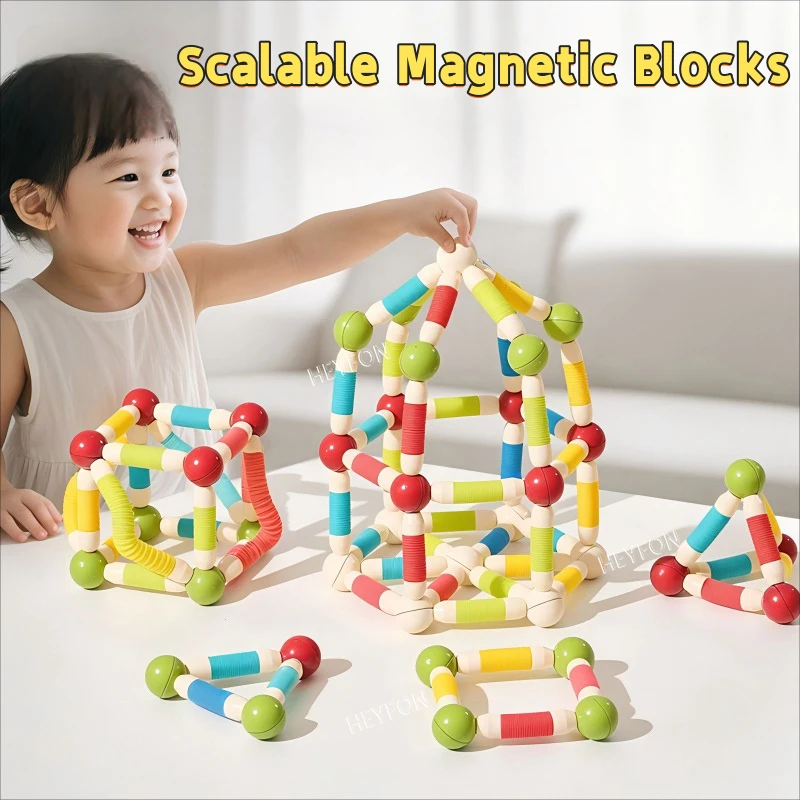 

2 In 1 DIY Versatile Magnetic Building Block Set Scalable Blocks Magnet Construction Set Early Education STEM Toy Christmas Gift