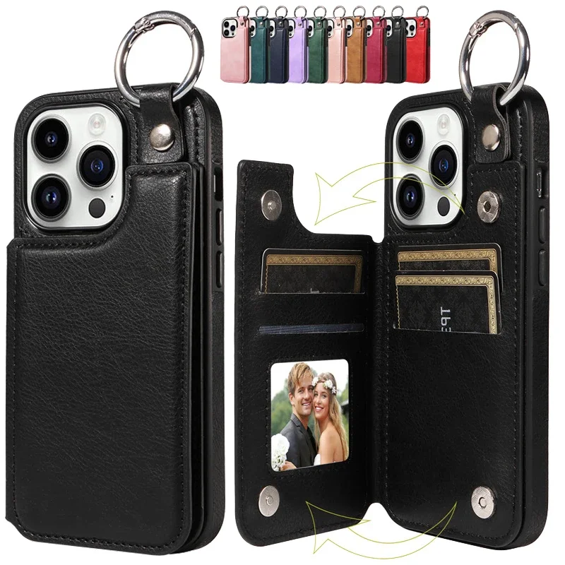 

Magnetic Flip Wallet Phone Case For iPhone 15 Ultra 14 Plus 13Pro 12 13 Pro Max 15Plus 15Pro Case Leather Card Pocket Back Cover