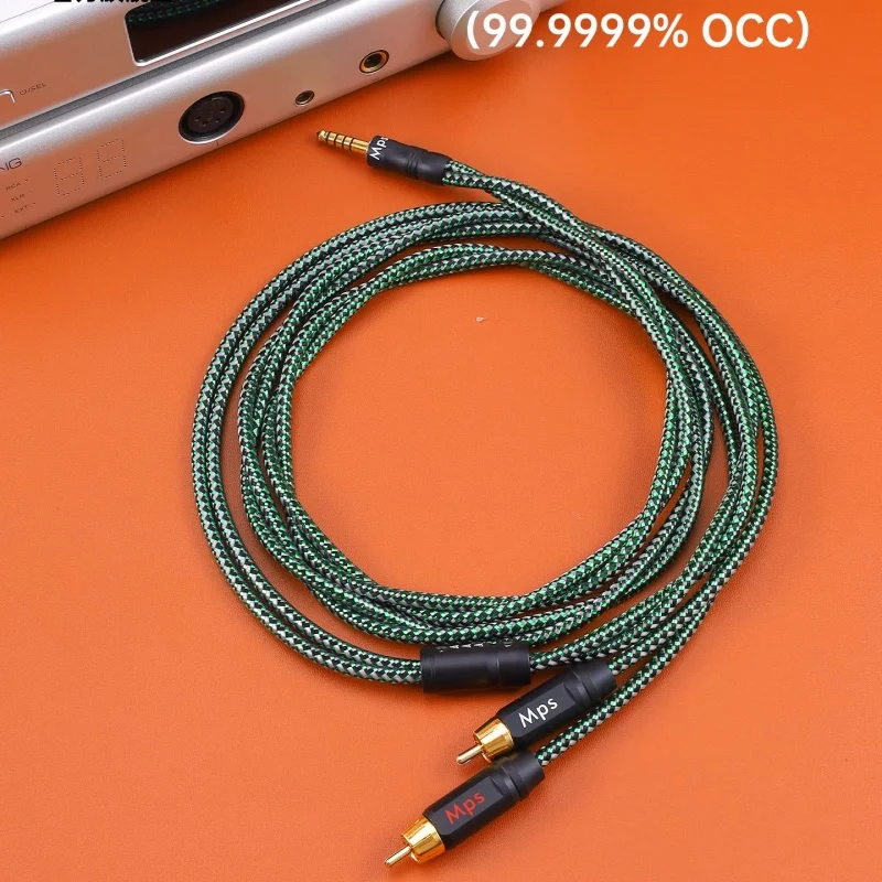 Dual RCA Connector To 4.4mm 3.5 MM Audio Cables Fever Grade HiFi Single Crystal Copper 4.4 MM Balanced Split Speaker Cable