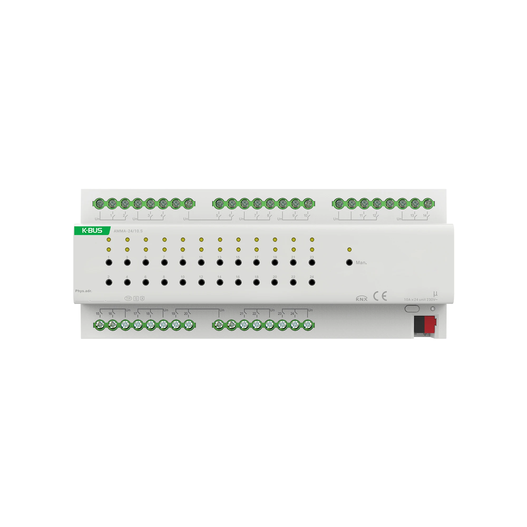 KNX Factory Direct Smart Home Multifunctional Actuator with 24 Channels for Switching Blinds and Dimming Control