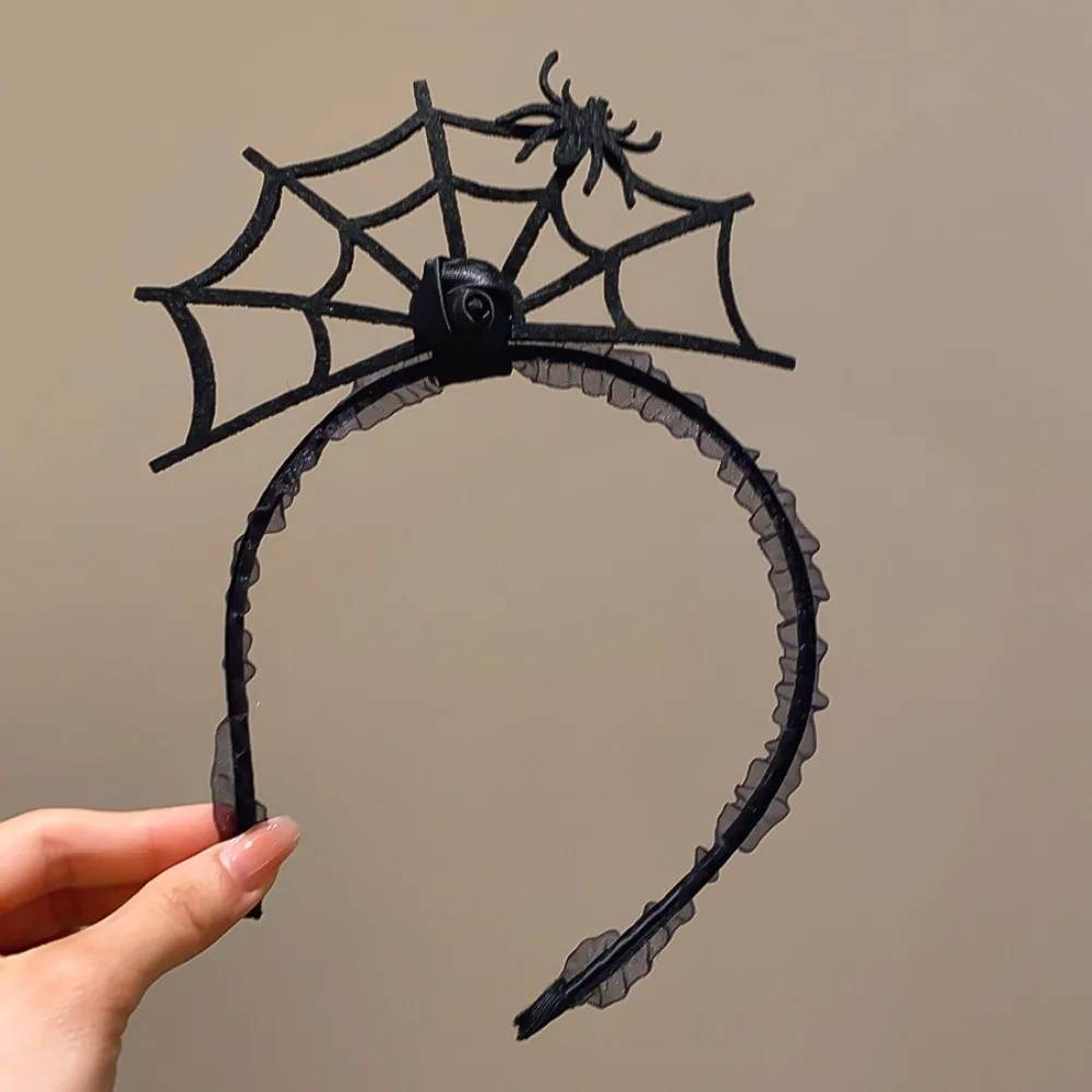 Halloween Spider Web Headband Spider Non-slip Spider Hairband Face Wash Make Up Spider Hair Hoop Halloween Costume Party