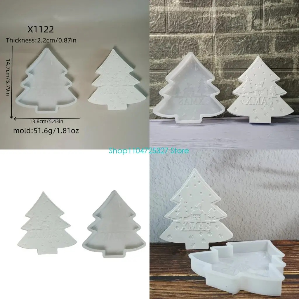D8KF Christmas Silicone Molds,Christmas Ornament Mold Xmases Tree Epoxy Casting Mold