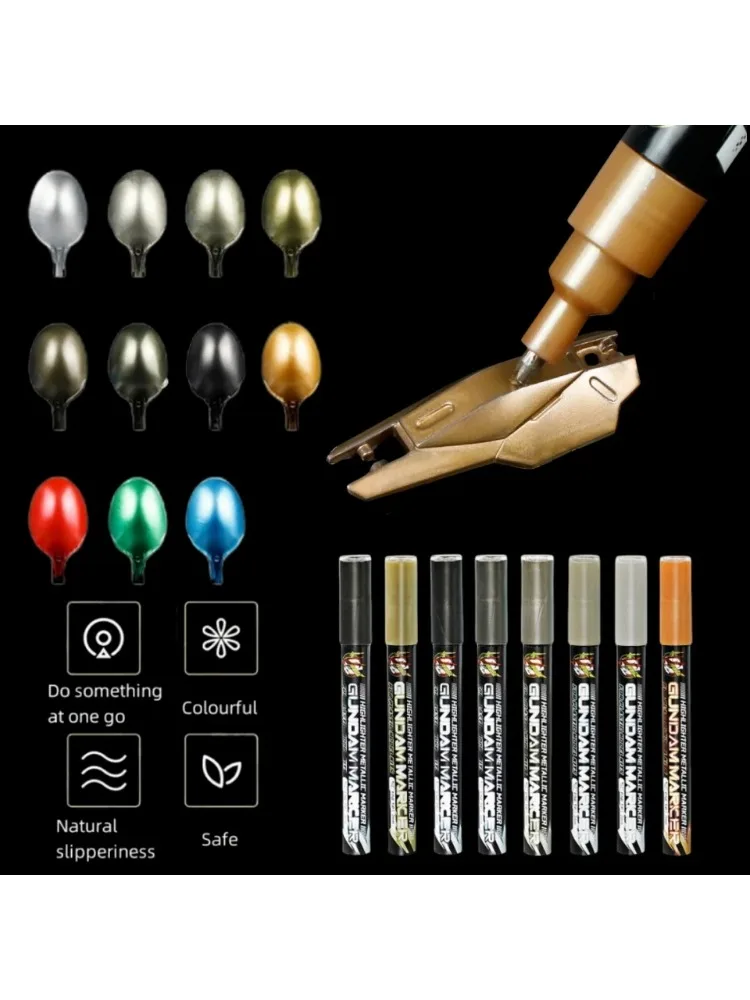 Metallic-Marker, Farbstifte für Mech-Malerei, goldener Farbmarkierungsstift, silbriger reflektierender Farbmodell-Markierungsstift