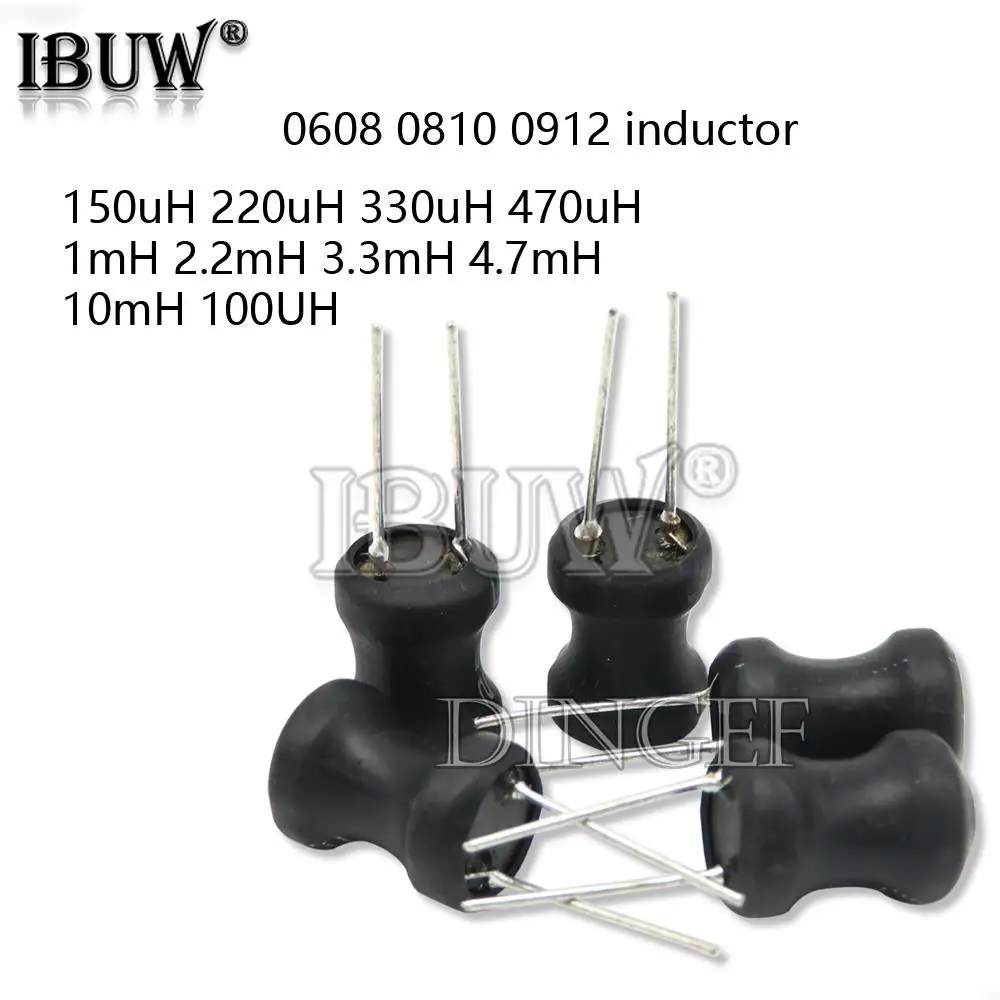 10PCS 0406 0608 0810 0912 1016 DIP inductor 150uH 220uH 330uH 470uH 1mH 2.2mH 3.3mH 4.7mH 10mH 100UH
