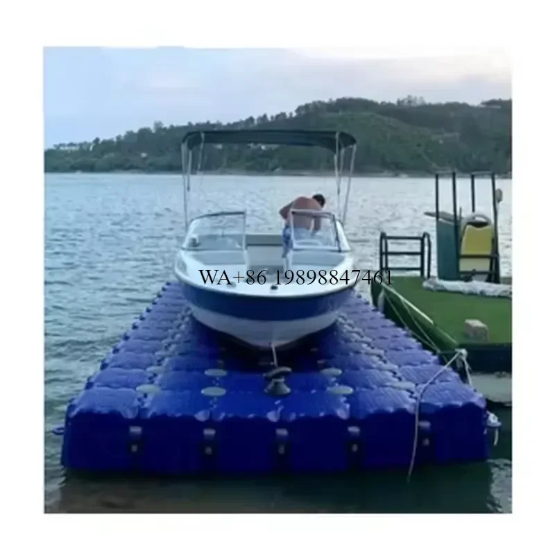 Wmwmnu Durable Plastic Floating Bridge Trestle Platform Marine Modular Pontoon for Jet Ski Floating Dock