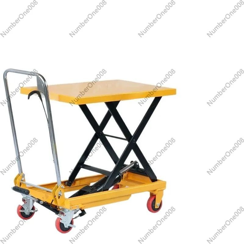 Manual Lifting Platform Truck Scissor Hydraulic Lift Loading and Unloading Truck Small Lifting Table Trailer