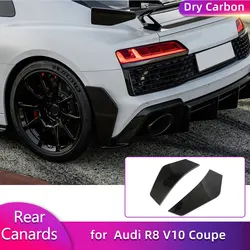 Prepreg Dry Carbon Rear Bumper Canards for Audi R8 V10 Coupe Convertible 2022 2023 Car Rear Side Splitters Fins Trims Body Kits