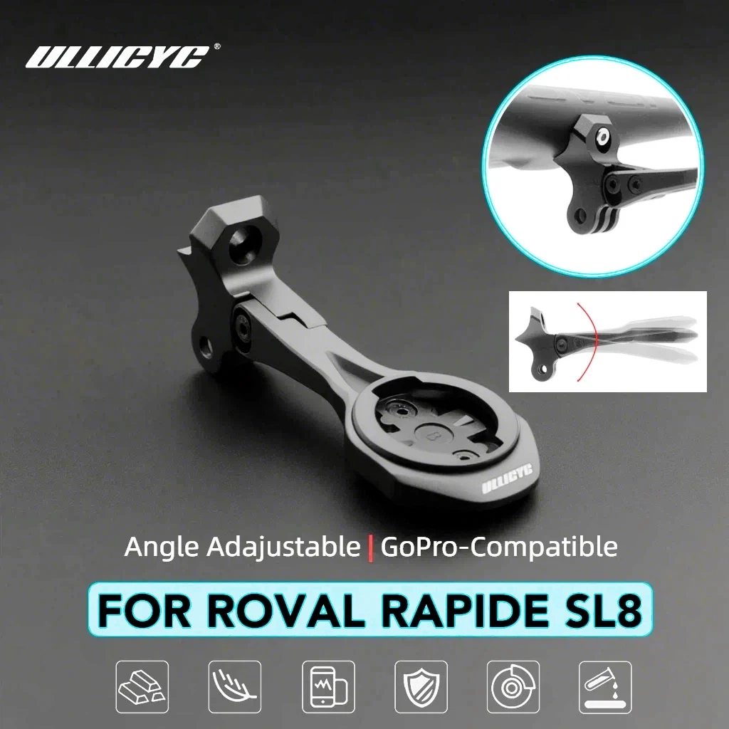 

Adjustable Angle Gopro Computer Mount for SL8 Rapide Handlebar | Compatible with Garmin, Wahoo, Bryton, GoPro (GPS/Camera/Light)