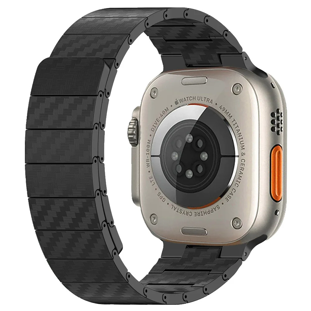 Carbon Fiber Strap for Apple Watch band 45mm 41mm 44mm 40mm 42mm 38mm 49mm Magnetic bracelet iWatch Series Ultra 8 7 6 5 4 3 SE