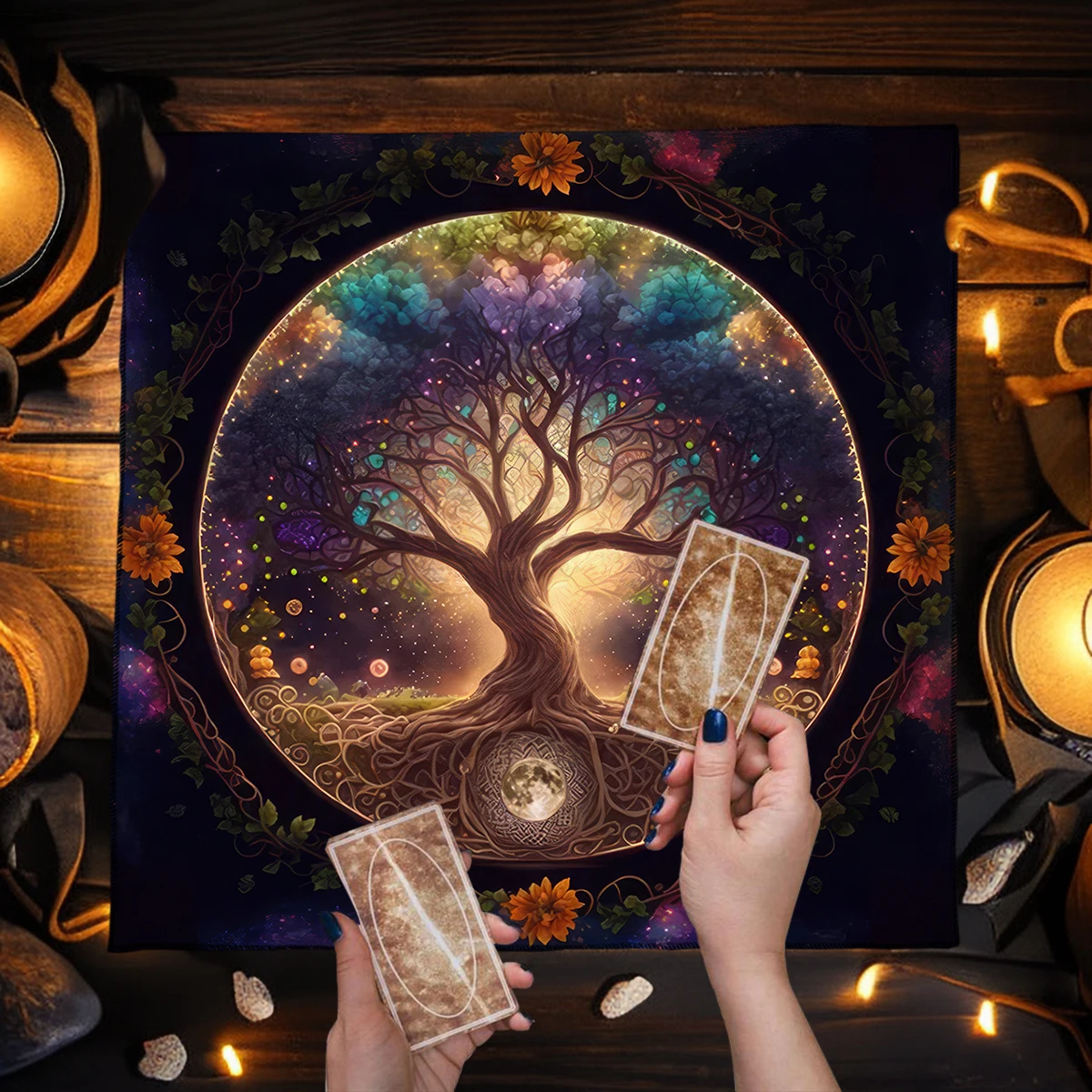 

Tree of Life Tarot Table Cloth Tapestry Wall Hanging Divination Tarot Card Tablecloth Witchcraft Astrology Oracle Card Pad Decor