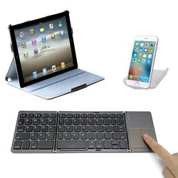 slim cordless mini folding touch wireless keyboard with touchpad