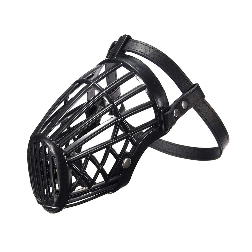 Adjustable Pet Dog Muzzle Soft Safe Basket Muzzle Mesh Cage No Bark Bite Webbing Soft Plastic Breathable Mesh Mouth Cover