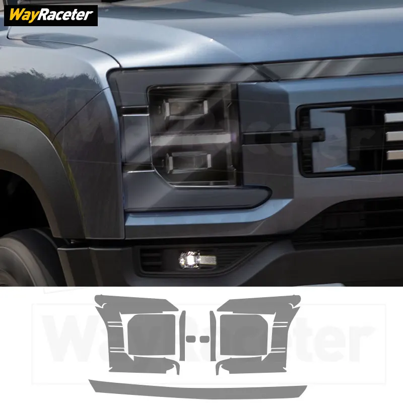 

Car Headlight Protective Film Transparent Smoked Black TPU Sticker For BYD Shark 6 2025 2026 Off Road 4X4 Exterior Accessories