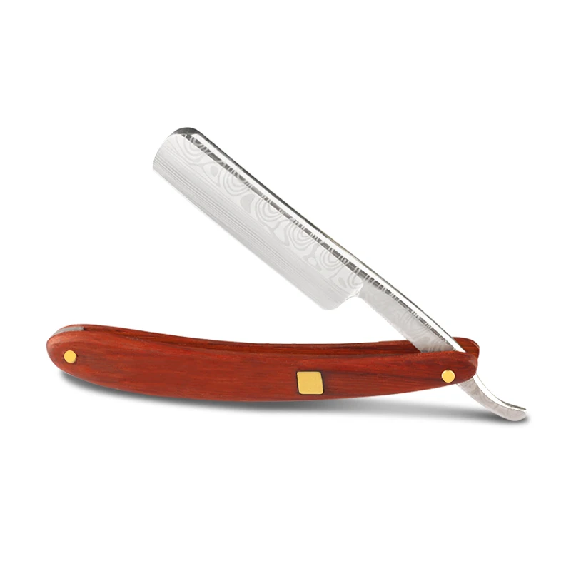 Happy Barber Razor Professional Barber Knife Carbon Steel Safety Razor For Men Wooden Manual Razors Shaving Knives Wholesale