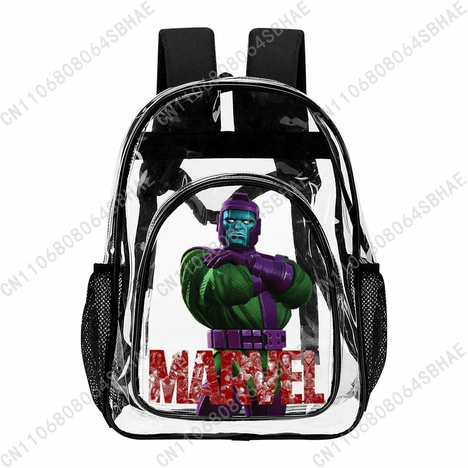 

Прозрачный рюкзак Marvel Kang с сетчатым карманом для женщин и мужчин, прозрачная сумка для книг, водонепроницаемый рюкзак для школы, путешествий, подарок, косплей