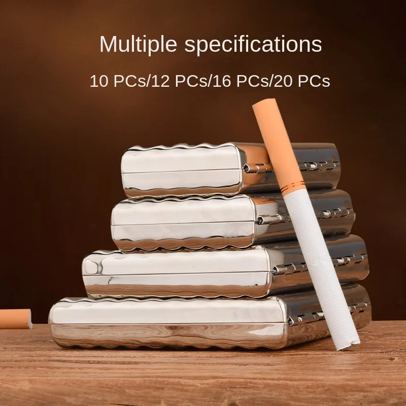 Cigarette Boxes of 10 , 12 , 16 , 20 Cigarettes, Personalized and Creative Ultra-thin Portable Brass Cigarette Box