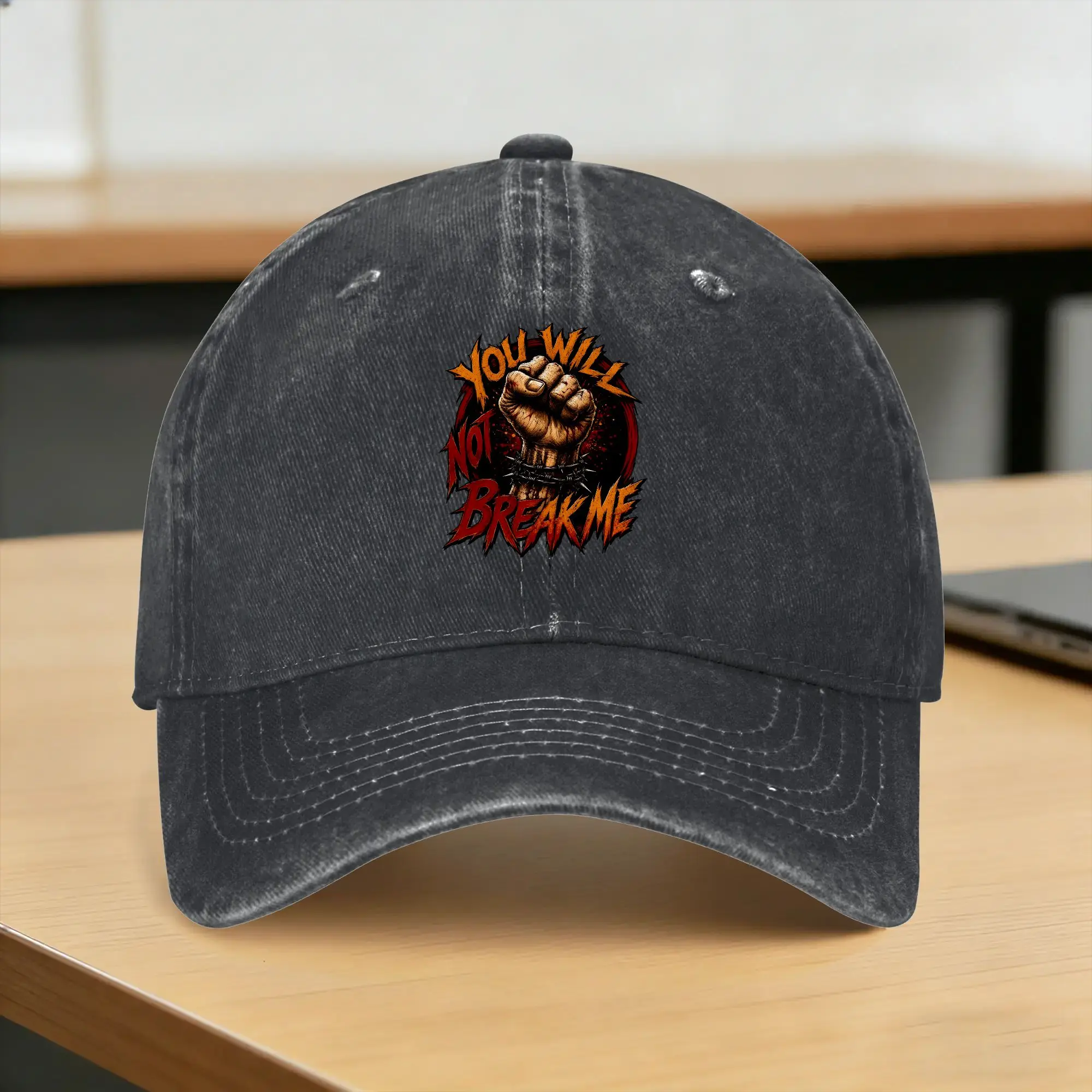 You Will Not Break Me Dungeon Survivor Baseball Cap Sun  Kpop Rock Adjustable Washed Hip Hop Hats Couple Design Baseball Caps