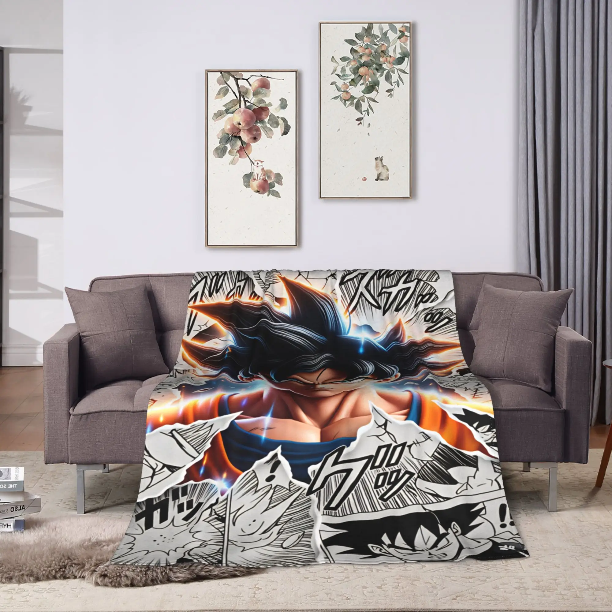 Anime D-Dragons B-Balls  Flannel Blankets  for Couch Chair Travel Office Street Trend Bedspread Sofa Bed Cover