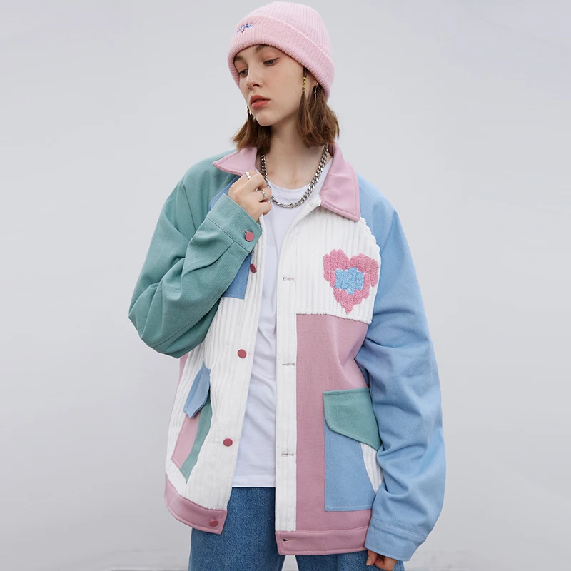 Aelfric Eden-Chaqueta universitaria de PANA con diseño de corazón, ropa de calle informal estilo Harajuku, estilo hip hop, Y2K, Otoño, 2023