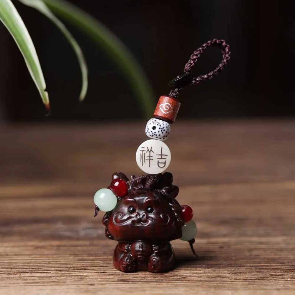 

Chinese Zodiac Carving Twelve Zodiac Keychain Mini Wood Carving Wooden Wood Carving Miniature Ornaments Handicraft