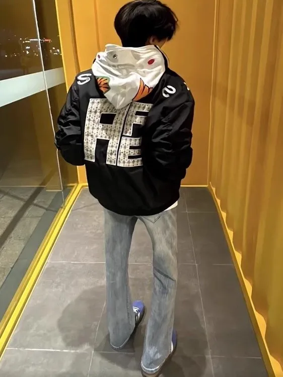 

Американский Sle с вышитыми буквами Flight Jaet Мужская женская заводская модная дизайнерская универсальная верхняя одежда для пар