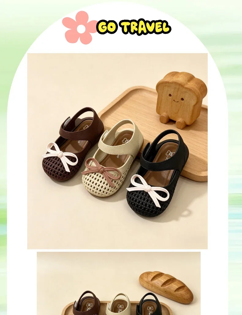 Prinzessinnen-Mädchen-Sandalen 2026 Neue Sommer Anti-Rutsch Weiche Sohle Niedliche Schleife Atmungsaktive Kinderschuhe Baby Kleinkind Strand-Sandalen – Detail 13