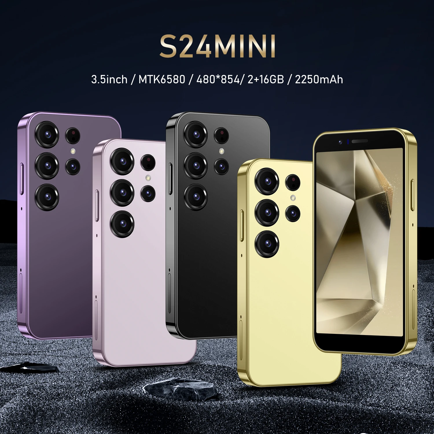 FUFFI-S24 Mini phone,3.5 inch,,16GB ROM,2GB RAM,Smartphone Android,Google Play Store,2250mAh Mobile phones 2+5MP,Cell phone