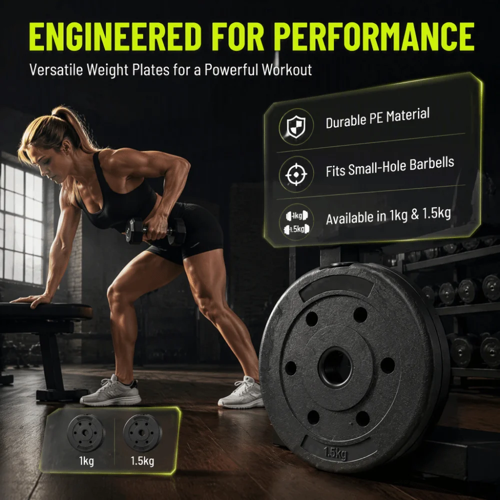 Solid black weight plate Barbell Weight Plate Coated Surface Weight Marked Strength Training Weight Plate Round Shape