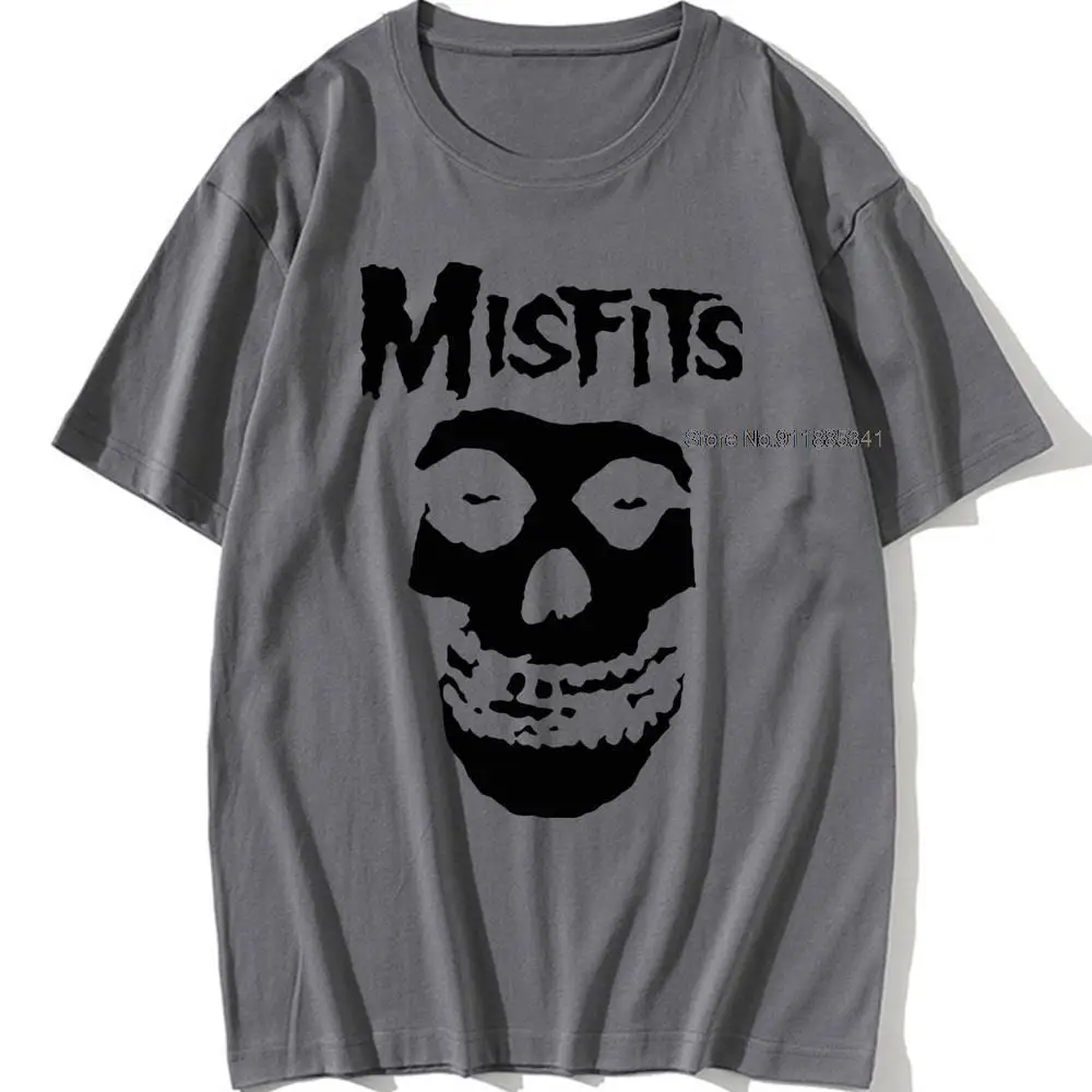 new men's hip-hop punk skull misfits brand cotton short-sleeve T-shirt marve