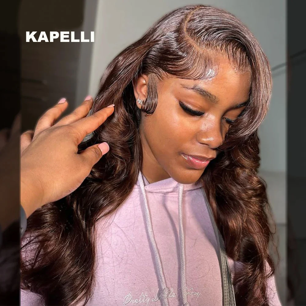 Body Wave Echthaar-Bündel mit 4x4 13x4 Frontal Deep Middle Part HD Lace Closure 12A Brasilianisches Rohhaar-Bündel mit Verschlüssen – Detail 1