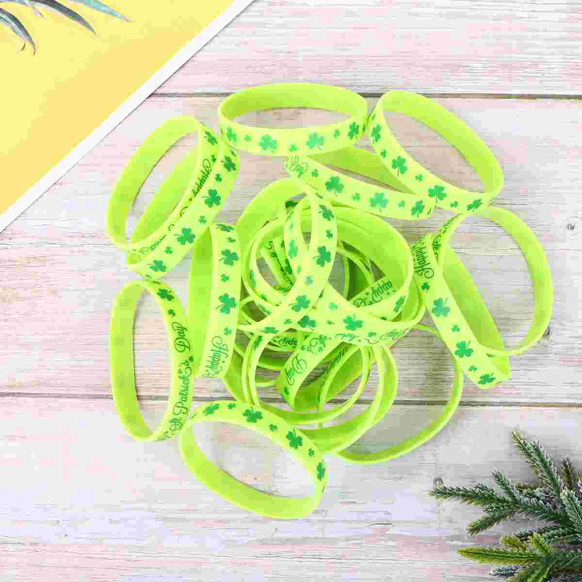 24 Pcs Bracelets Party Silicone St Patrick's Day Gifts Decorative Wristbands