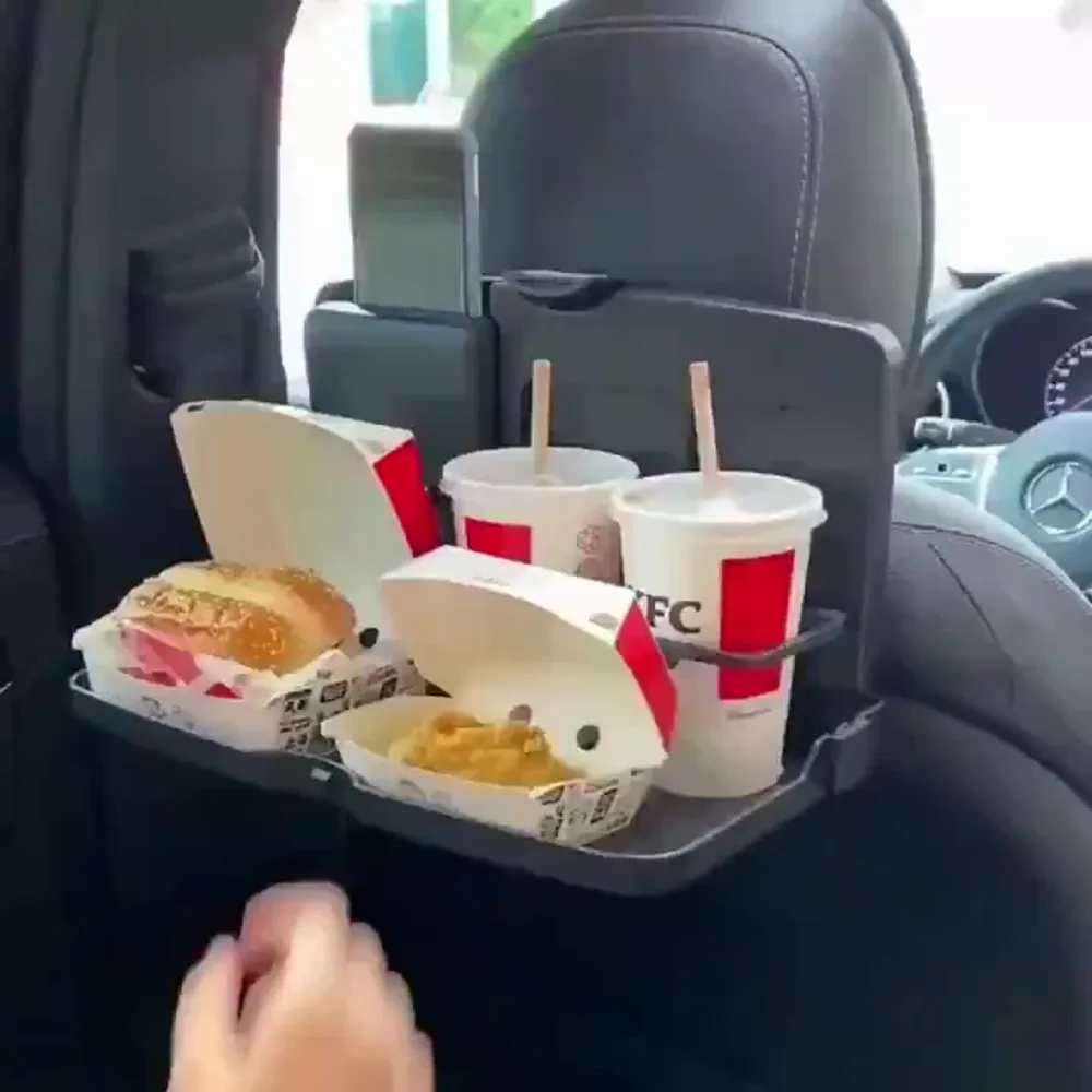 Car Backseat Tray Table,Foldable Seat Back Laptop Desk,Vehicle Eating Food Tray With Phone Holder,Passenger Travel Tray
