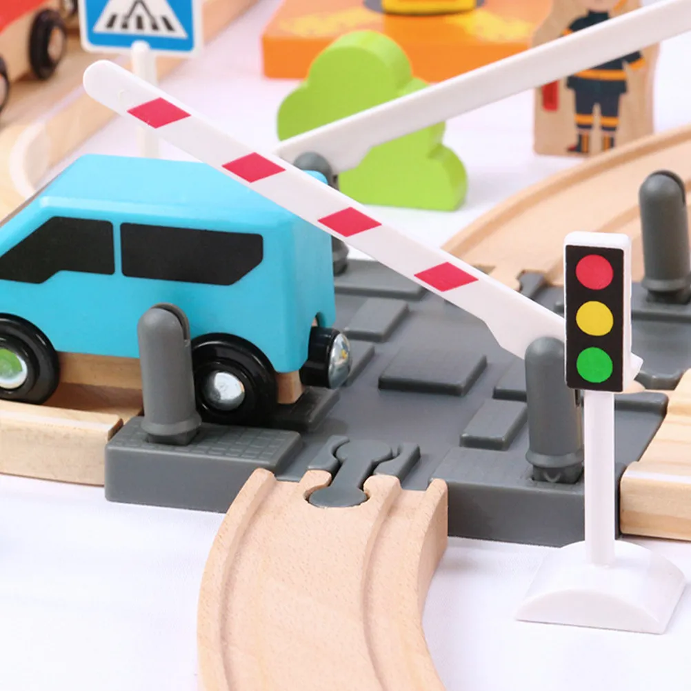 

Railway Railing Barrier DIY Track Accessory Decorative Fake Train Road Block Plaything Pretend Barricade for Scene Layout