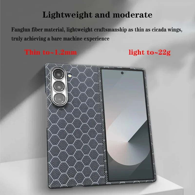 Para samsung z fold 7 luxo ultra fino de fibra carbono kevlar dobrável caso telefone para galaxy z w26 lente metal magnético ggrame capa
