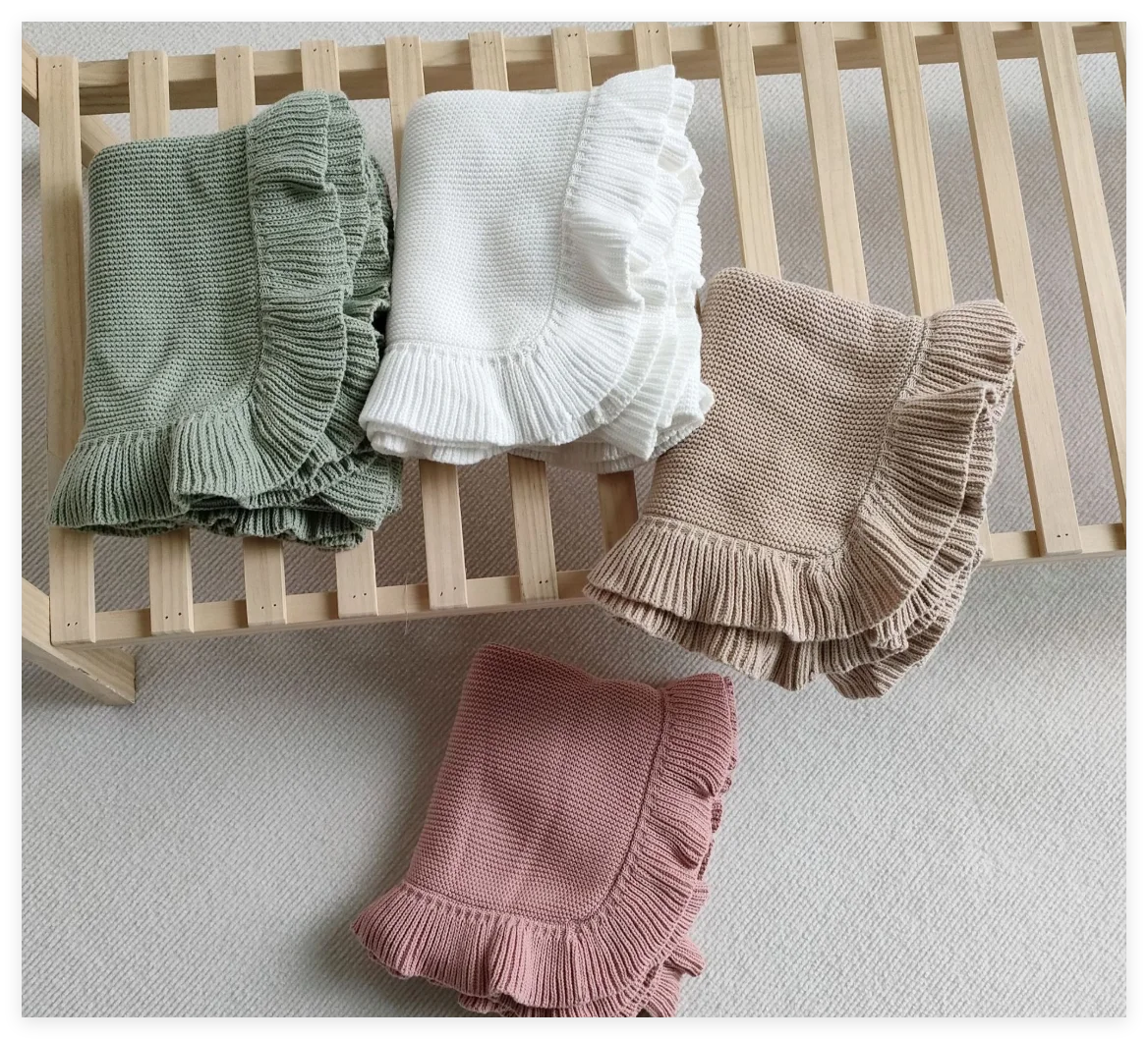 

Knitted Baby Blanket Newborn Kids Throw Blankets For Boys Girls Baby Swaddle Blanket Soft Infant Receiving Blanket For Crib Bed