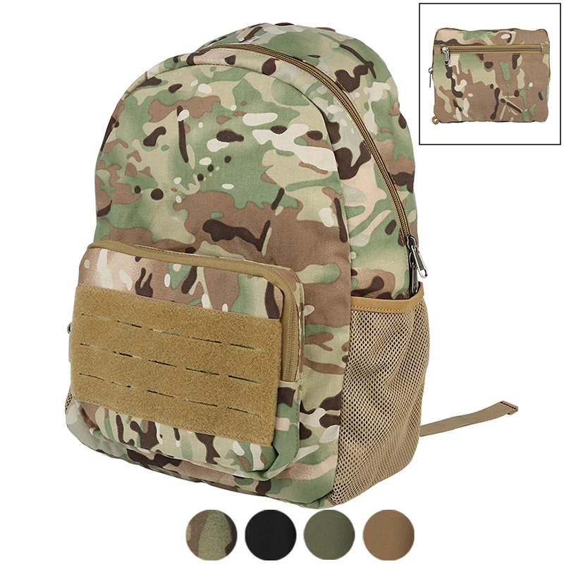 

Foldable Collapsible Nylon Backpack Large Capacity Portable MOLLE Compatible for Outdoor Hiking Camping Gear Storage