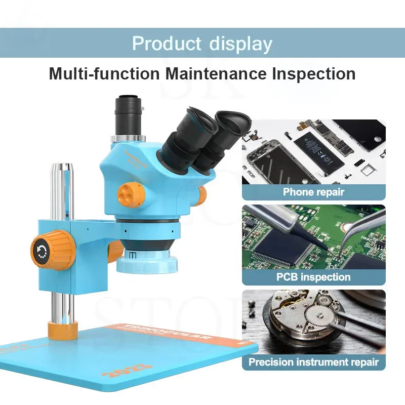 Mikroskop Relife Trinocular z dużą podstawą roboczą 7-50 razy ciągły Zoom mobilny do płyty głównej do telefonu naprawa PCB RL-M5T-B11 HD