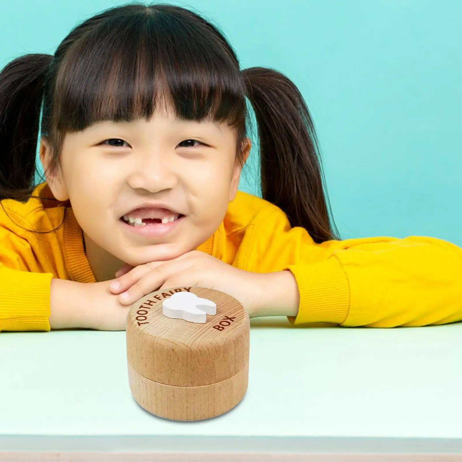 صندوق جنية لأسنان الأطفال المخصص، حاوية دائرية لتنظيم تذكار خشبي كهدية للأسنان المفقودة