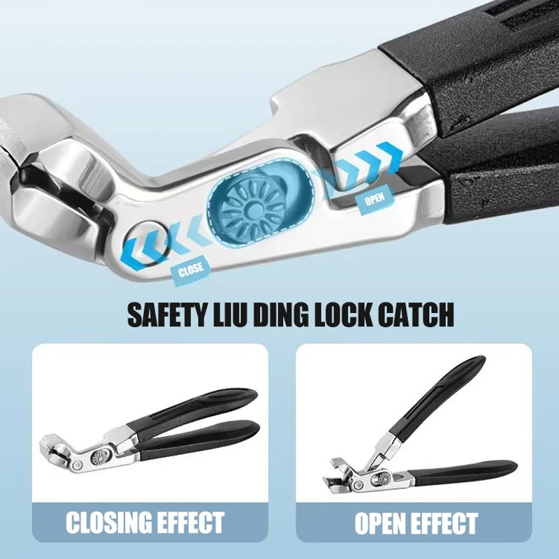 Obcinaczki do paznokci u stóp i paznokci, wytrzymałe obcinaczki do paznokci u stóp z długim uchwytem do grubych paznokci, dla kobiet i mężczyzn, długi uchwyt, czarne.