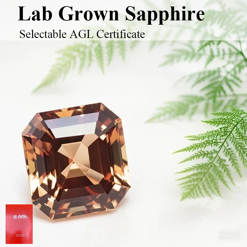 

Лучший лабораторный выращенный сапфир Asscher Cut оранжевого цветаVVS1 Искусственный драгоценный камень DIY для изготовления ювелирных изделий Материал на выбор Certi