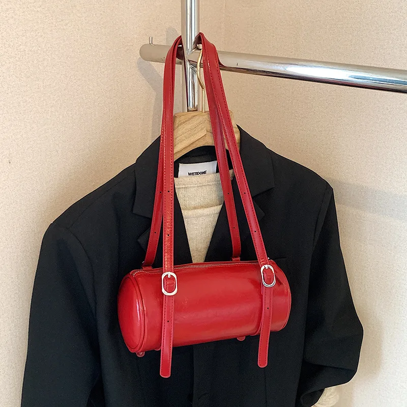 حقائب كتف نسائية ذات تصميم متخصص بسيطة بلون سادة حقيبة تحت الإبط للسيدات حقائب يد عصرية من جلد البولي يوريثان #1