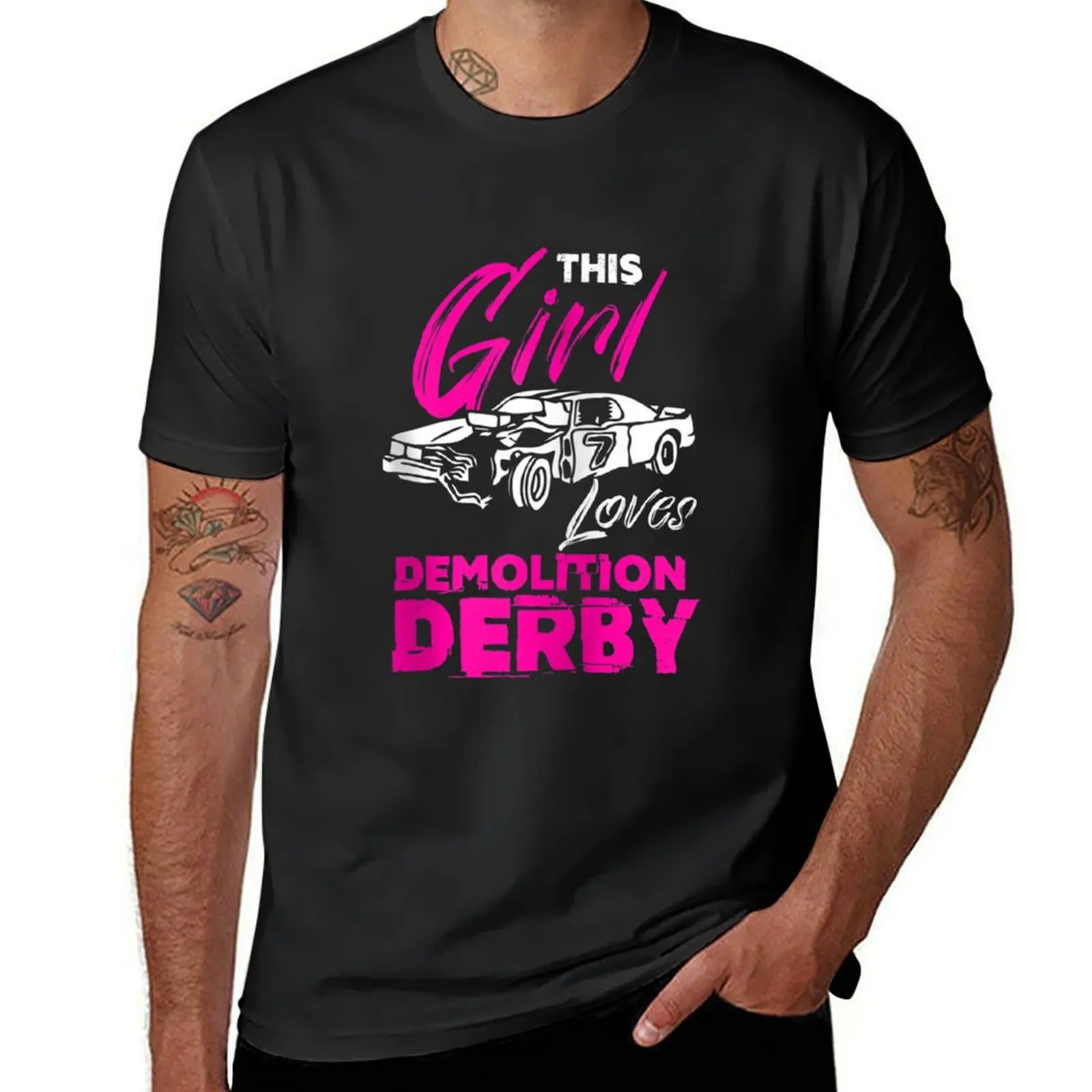 

demo derby car driver this girl loves demolition derby T-Shirt sports fans anime clothes mens graphic t-shirts hip hop