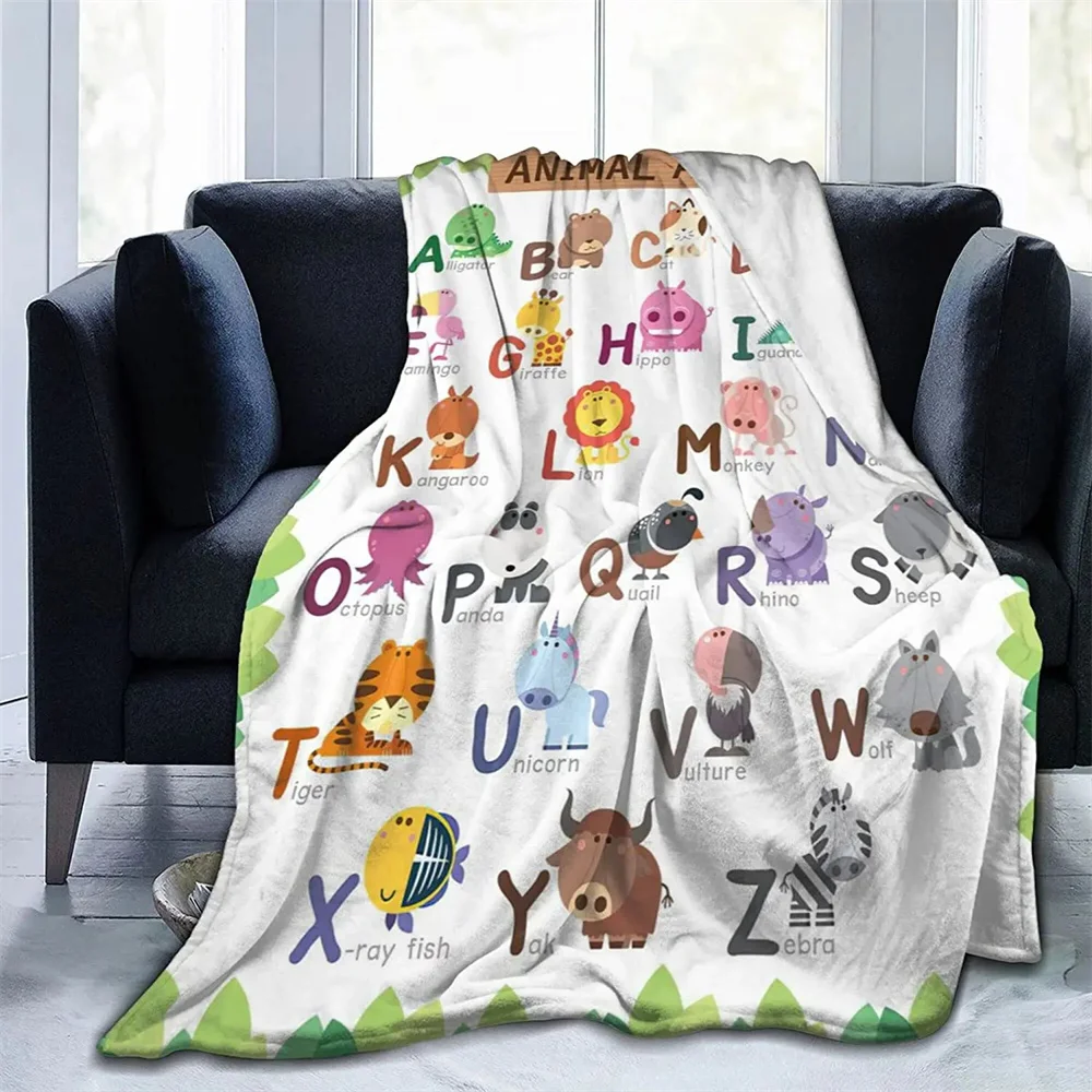 Alphabet Lore flanella coperta Anime Cartoon Animal Super Soft Micro adatto per divano soggiorno per tutte le stagioni leggero