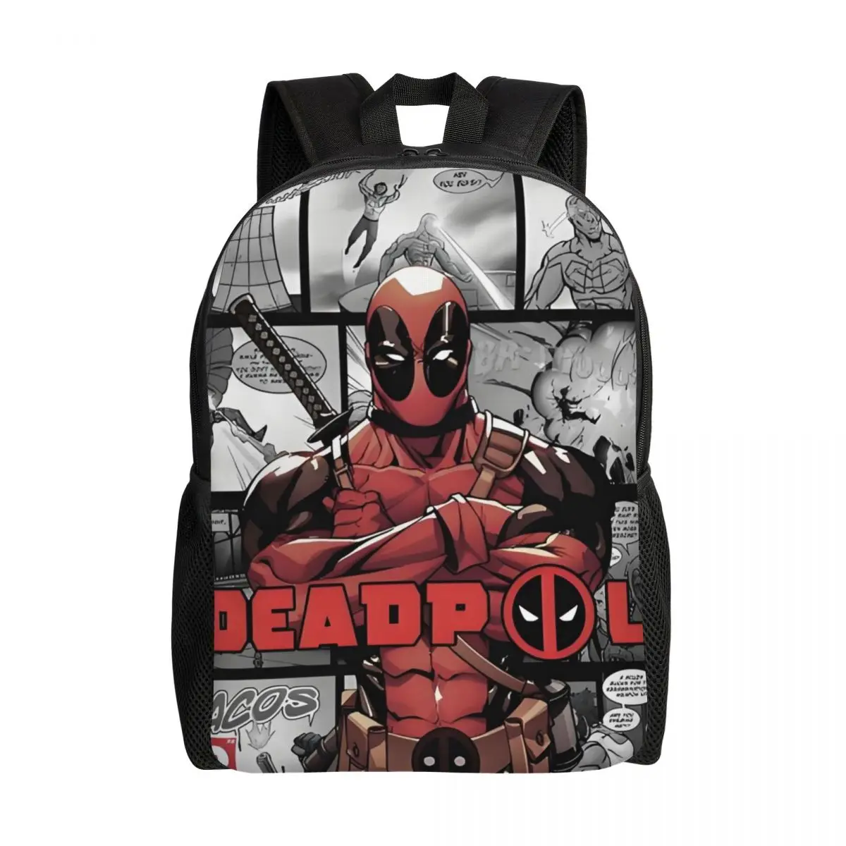 

Custom Deadpool Film Backpack for Men Women School College Students Bookbag Fits 15 Inch Laptop Vintage Comics Bags