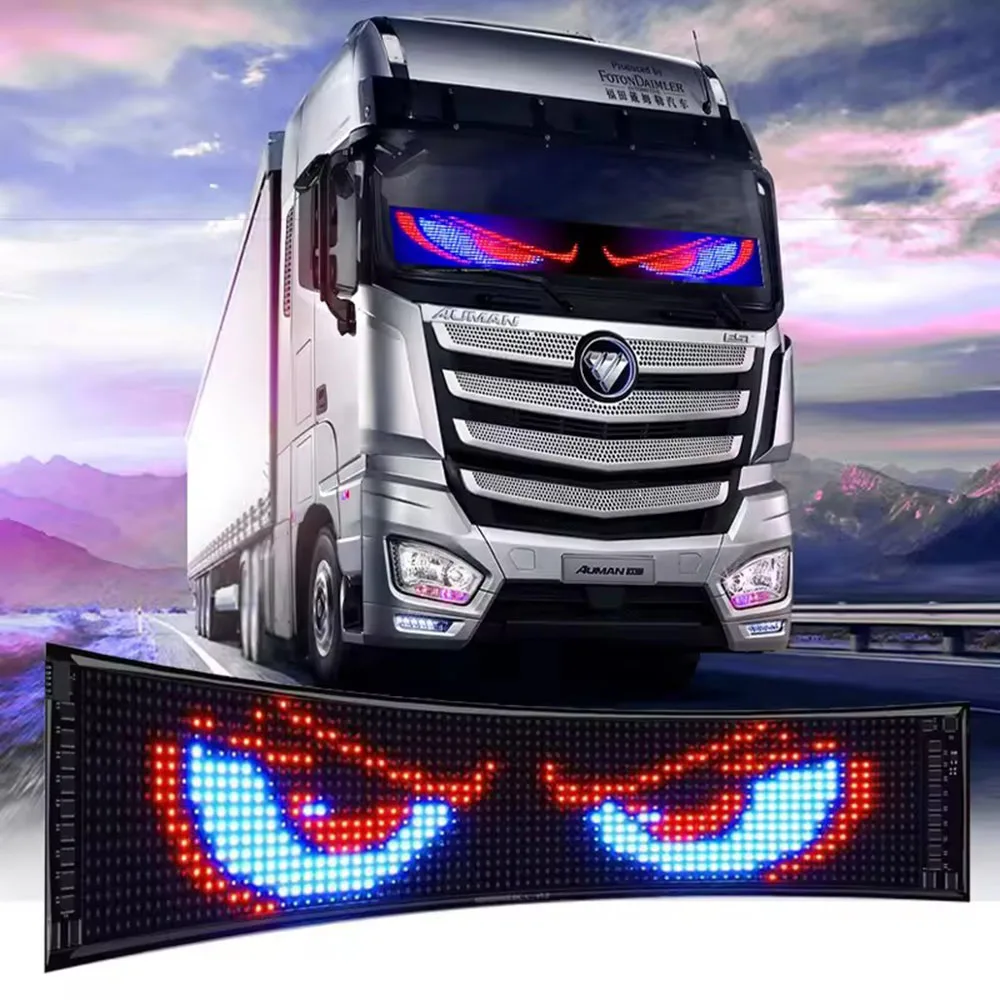 Car truck Devil Eye LED Pixel Panel Light Remote Control Scrolling Message Board Programmable Flexible LED Display Soft Screen